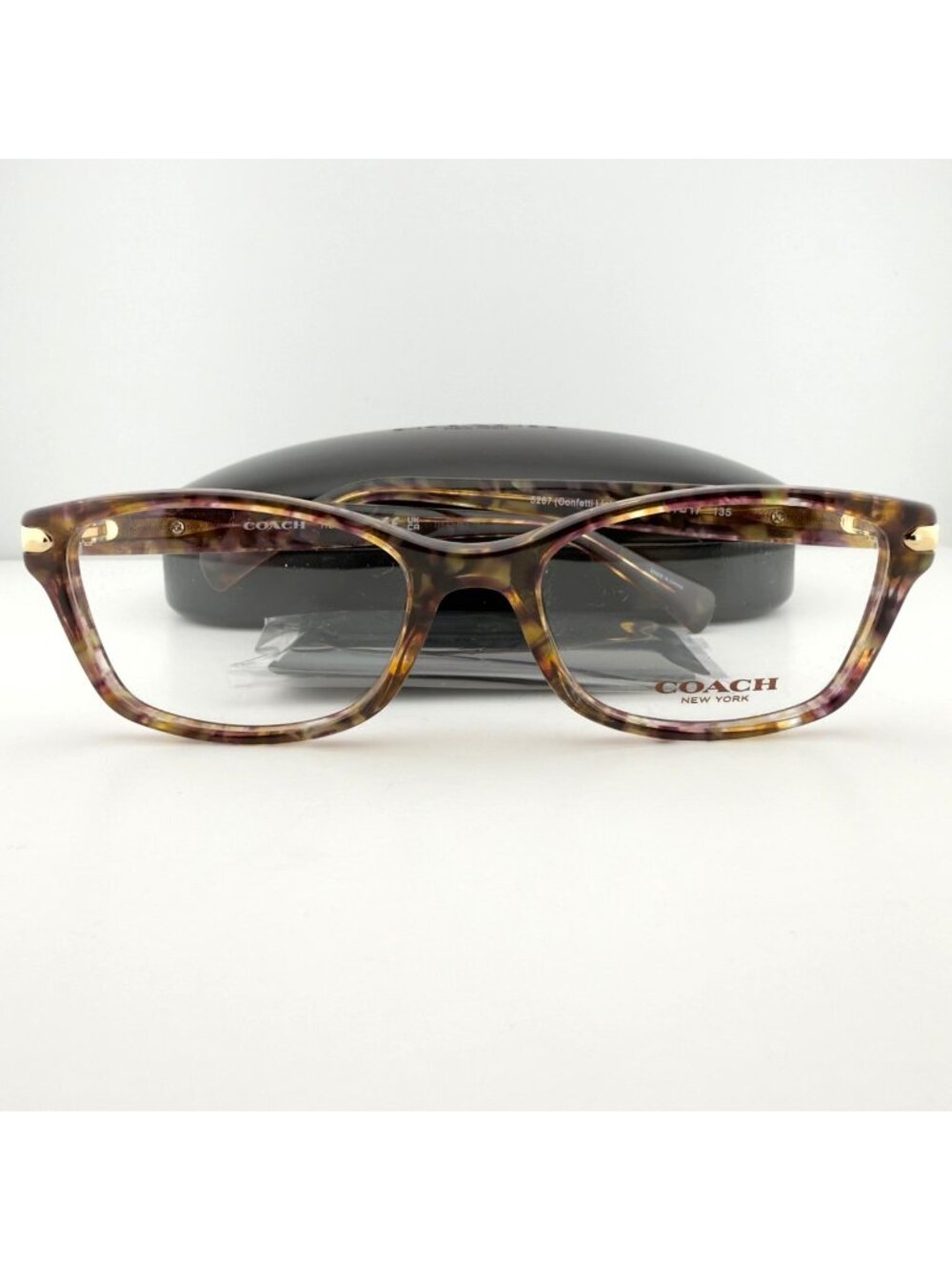 Coach HC6065 5287 Eyeglasses Frames Confetti Light Brown 51-17-135